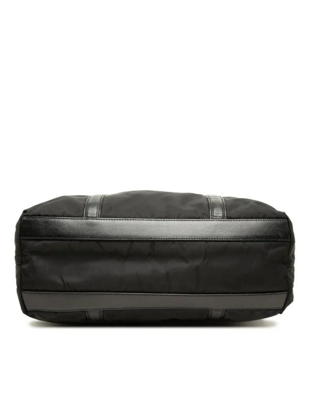 Prada Tessuto Tote Bag Black Nylon Saffiano Leather